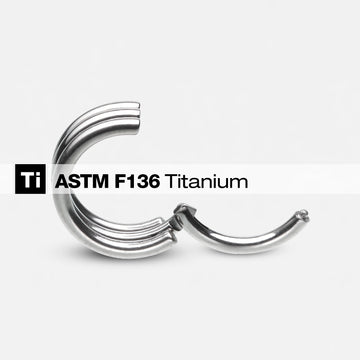 Detail View 1 of Implant Grade Titanium Triple Stack Hinged Segment Clicker Ring